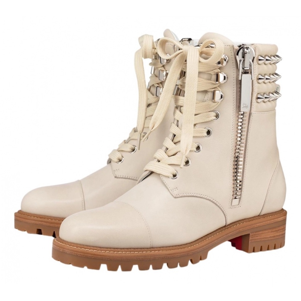 NIB Christian Louboutin women’s size 40 winter spike flat combat boots